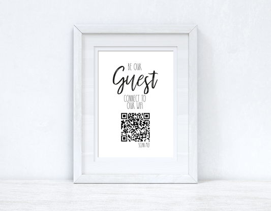 Personalised Be Our Guest Wifi QR Scan Home Wall Decor Print