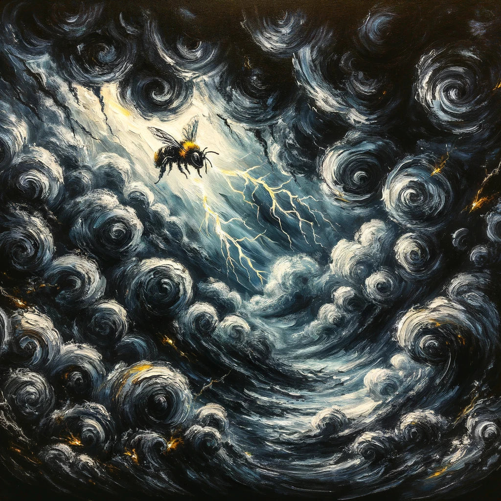 Bee Amidst the Storm Canvas