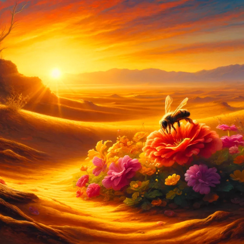 Bee Oasis in the Desert Canvas