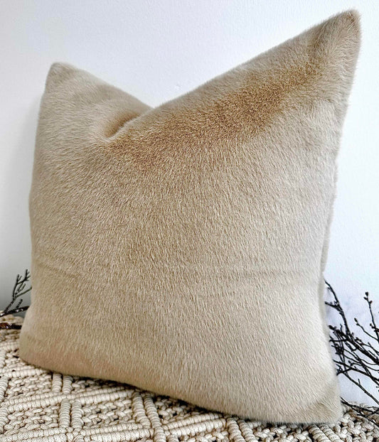 The Couture Cushion - The Luxury Beige Faux Fur - Style No. 116