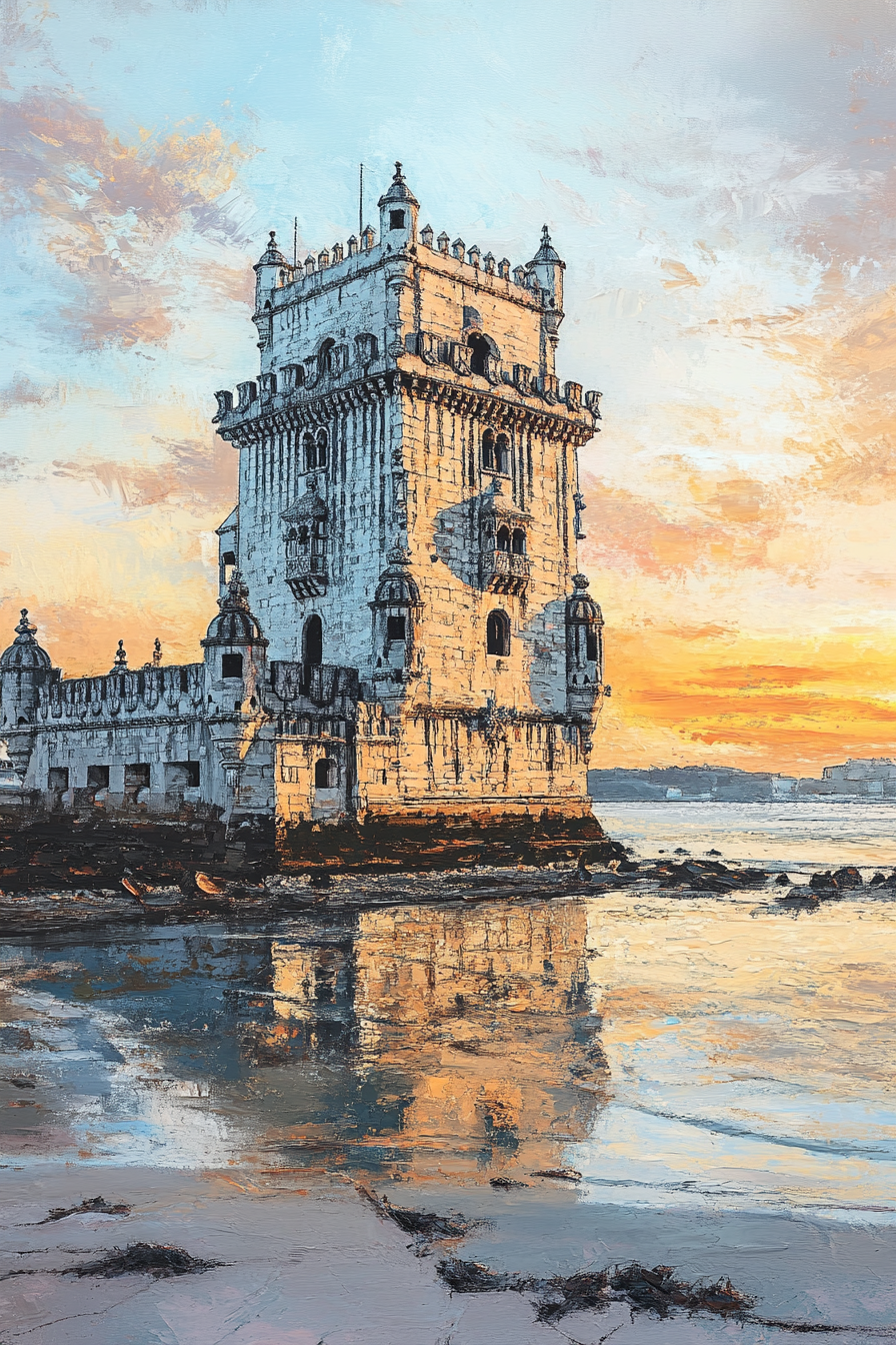 Belém Tower Sunrise Blanket