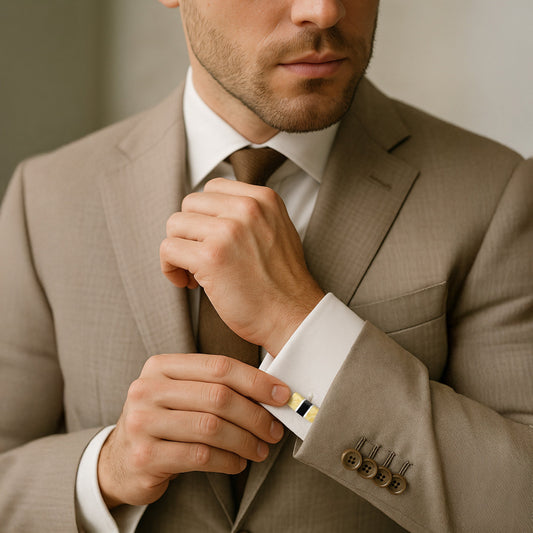 Baltic Amber With Jet Rectangle Sterling Silver Cufflinks