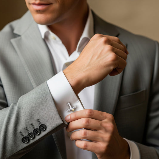 Spitfire Cufflinks With Rotating Propeller