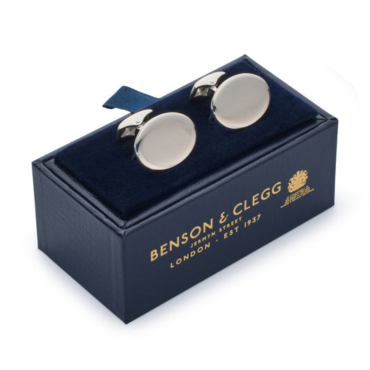 Sterling Silver British Hallmarked Oval Cufflinks