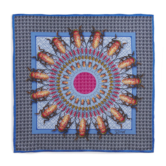 Beetle Parade Sky Pocket Square