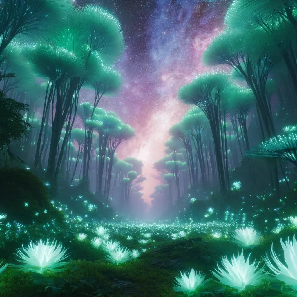 Bioluminescent Jungle Canvas