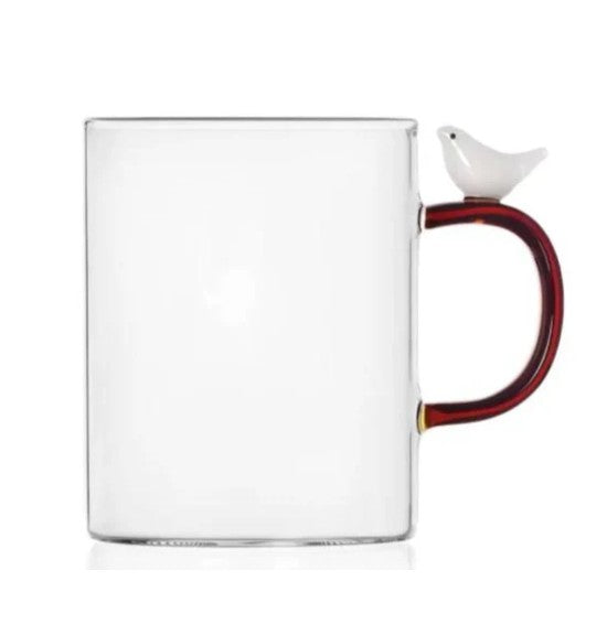 Birds Mug by Ichendorf Milano – Handmade Borosilicate, Bird, Designer Tomoko Mizu