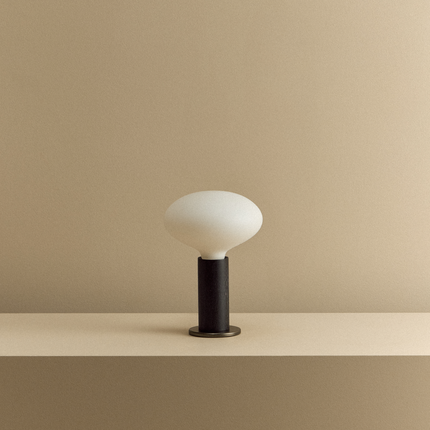 Knuckle Table Lamp in Blackened Oak + Oval