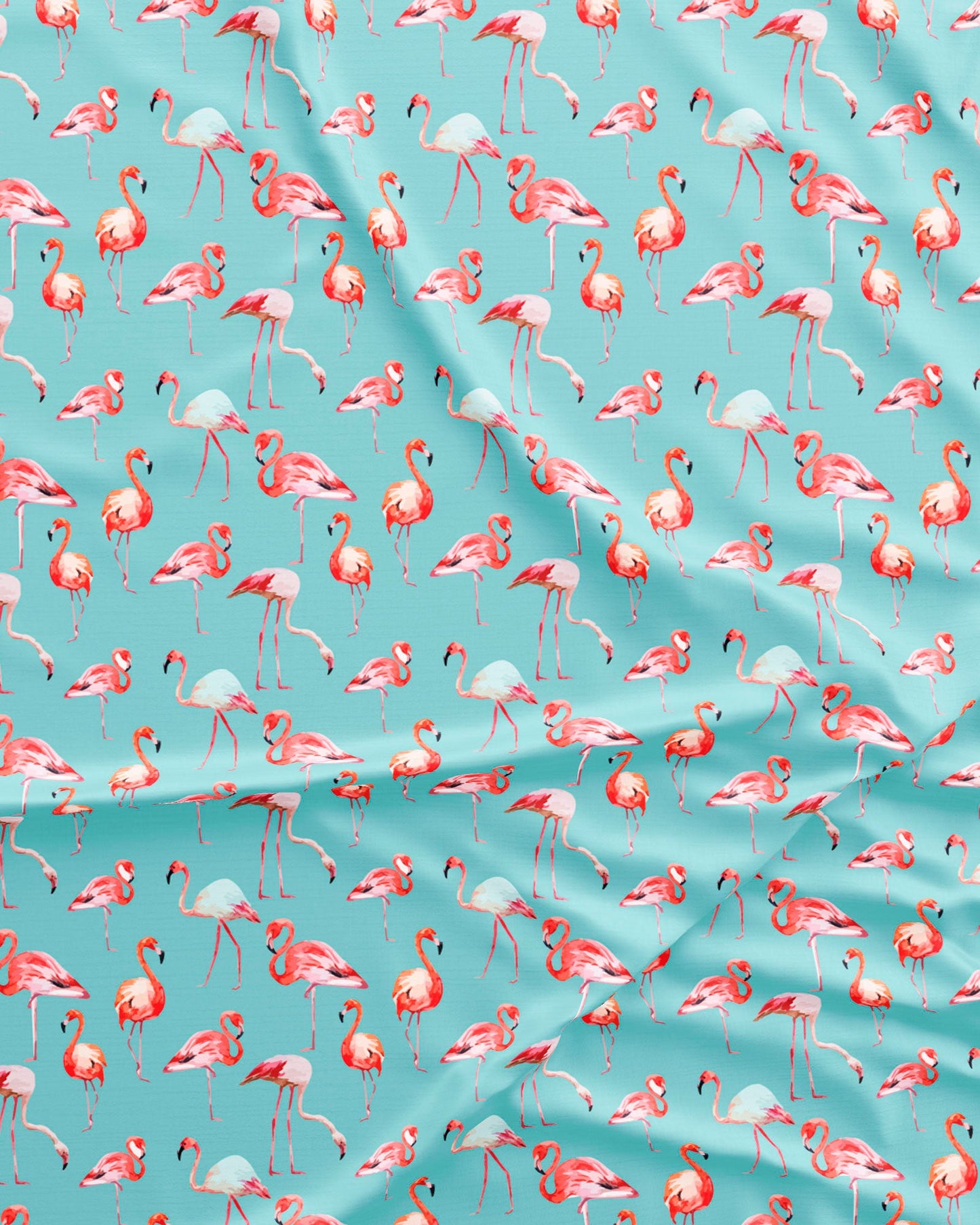 Girls Long Pyjamas - Blue Flamingos