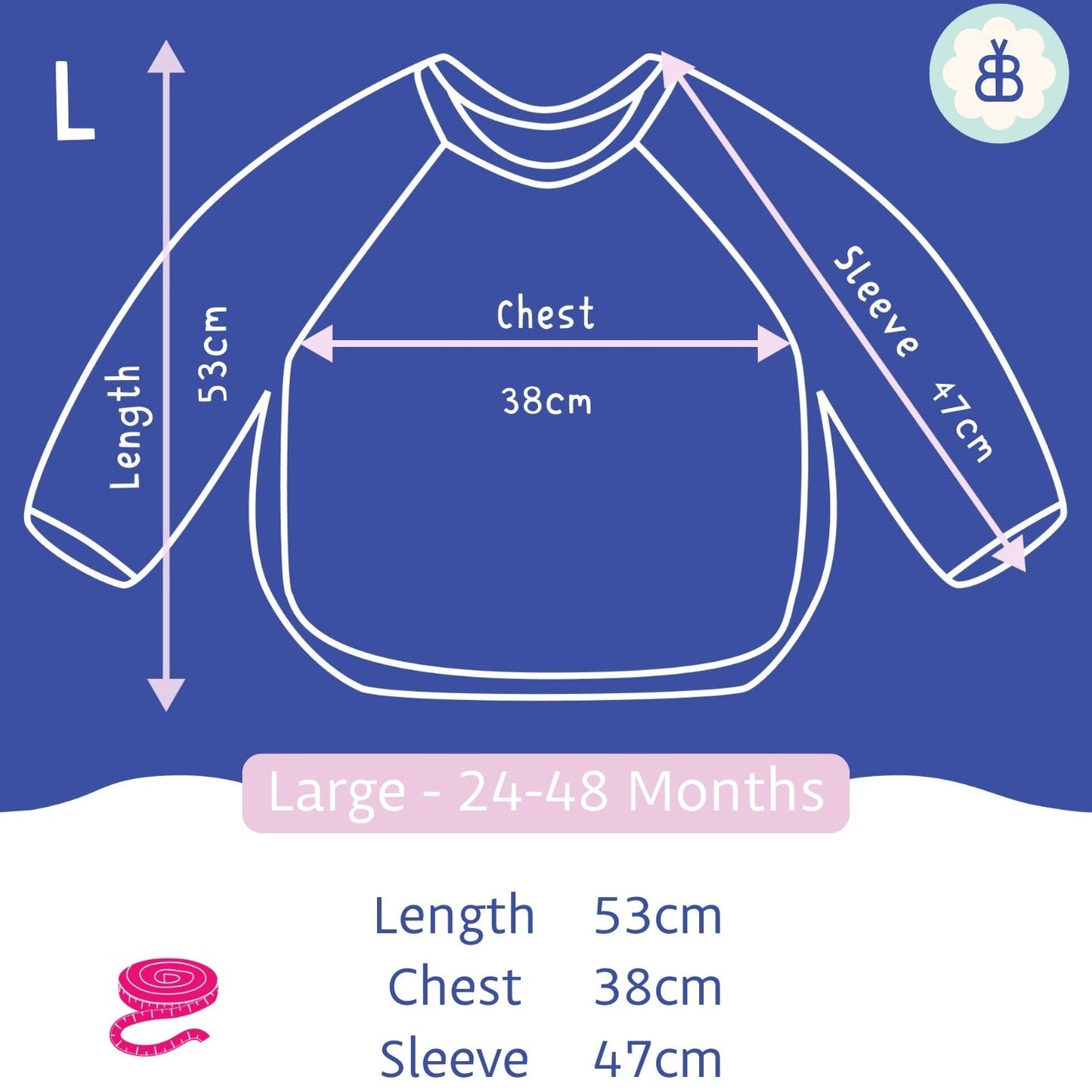 Long Sleeved Baby Bib - Spotty print