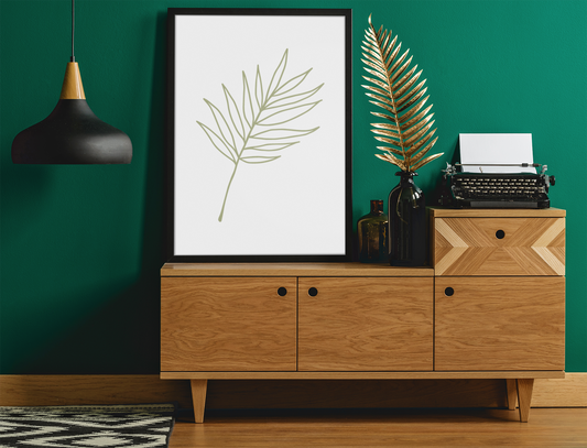 Boho Palm Leaves Boho Hippie Simple Home Wall Decor Print