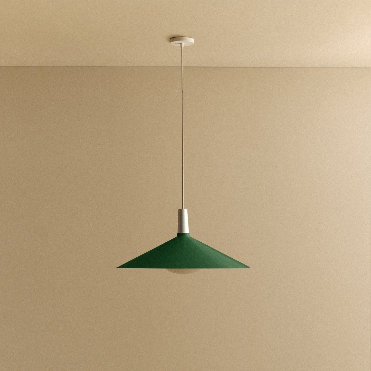 Bower Pendant Light Large in Dark Green + Oval II