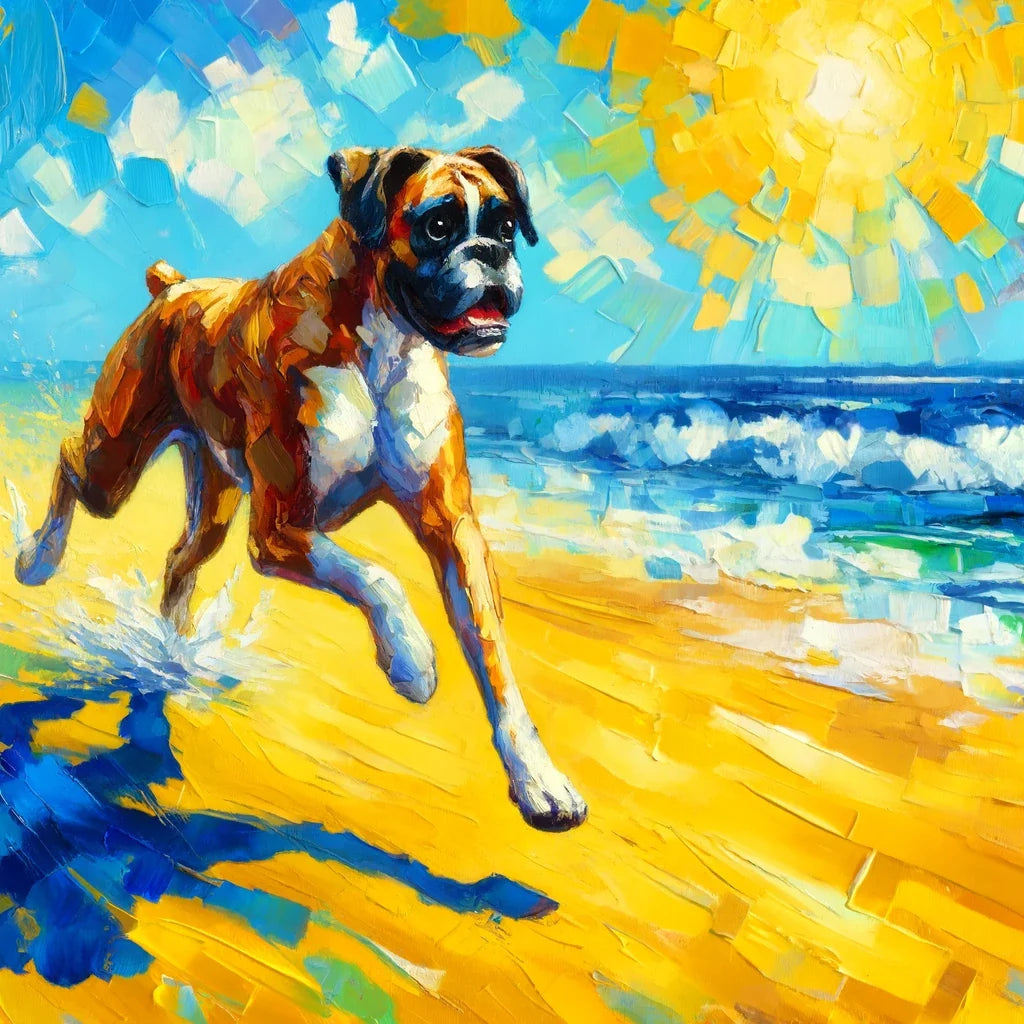 Boxer at the Beach Summer Vibes Canvas