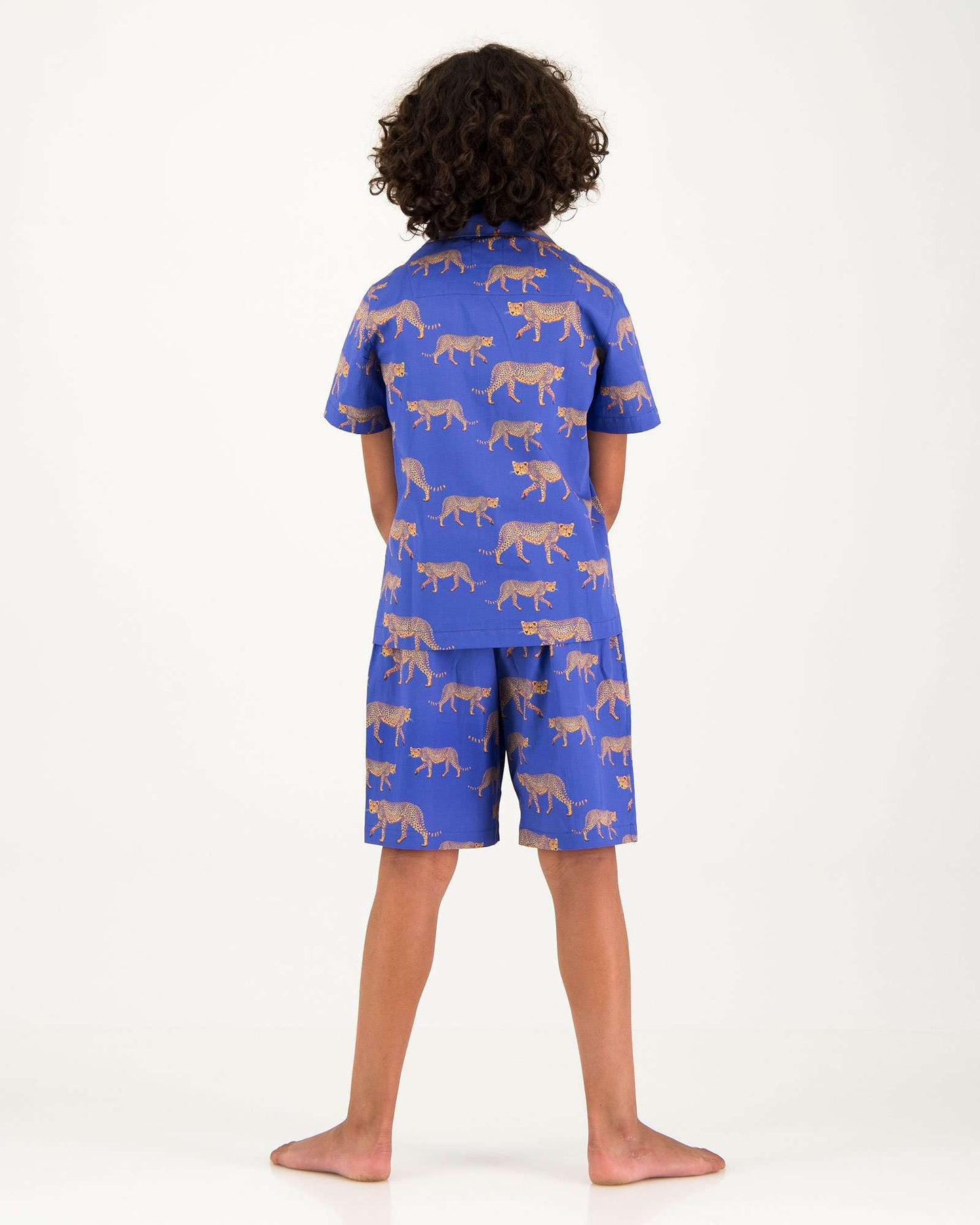 Boys Short Pyjamas - Blue Cheetahs