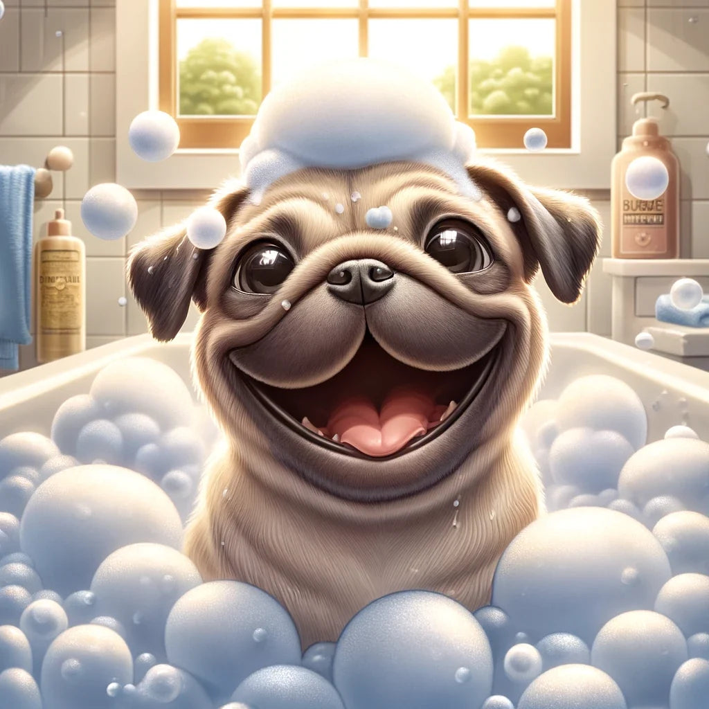 Bubbly Pug Bliss Canvas