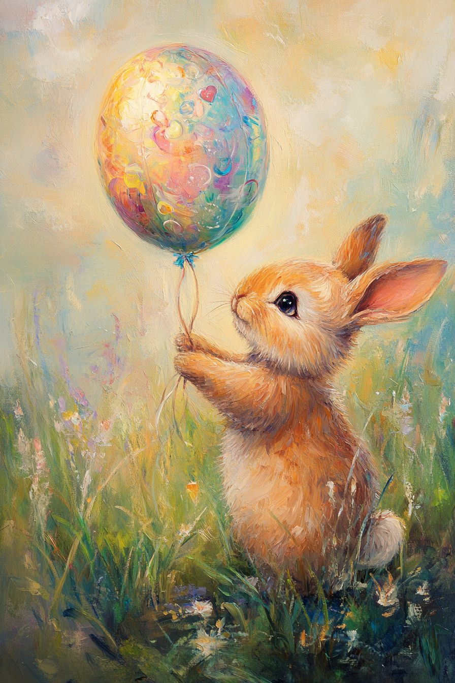 Bunny's Easter Balloon Canvas