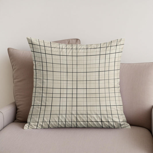 Elegant Grid Cotton Cushion