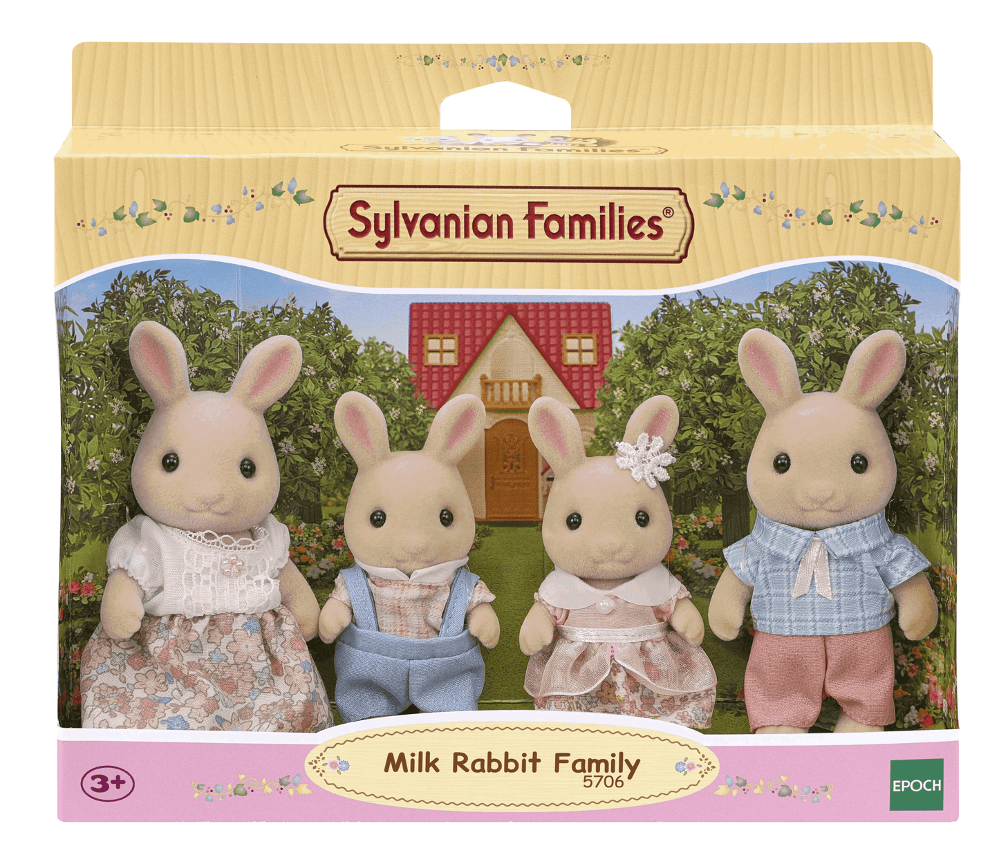 Sylvanian Families Milk Rabbit Family Toy Playset for Ages 3 and Up