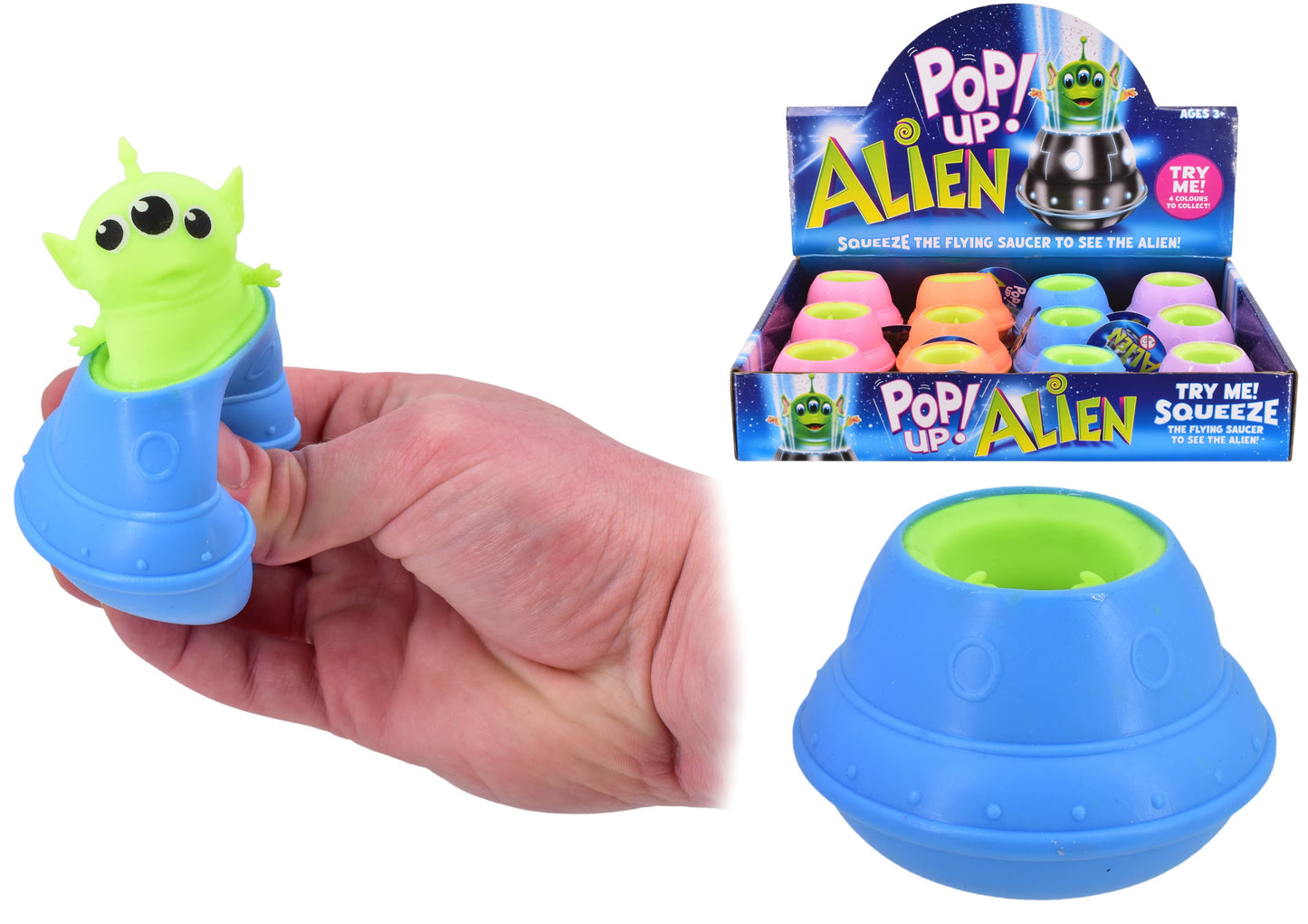 Alien in Space Craft Squishy Pop Up Toy for Ages 3 & Up - 4 to Collect