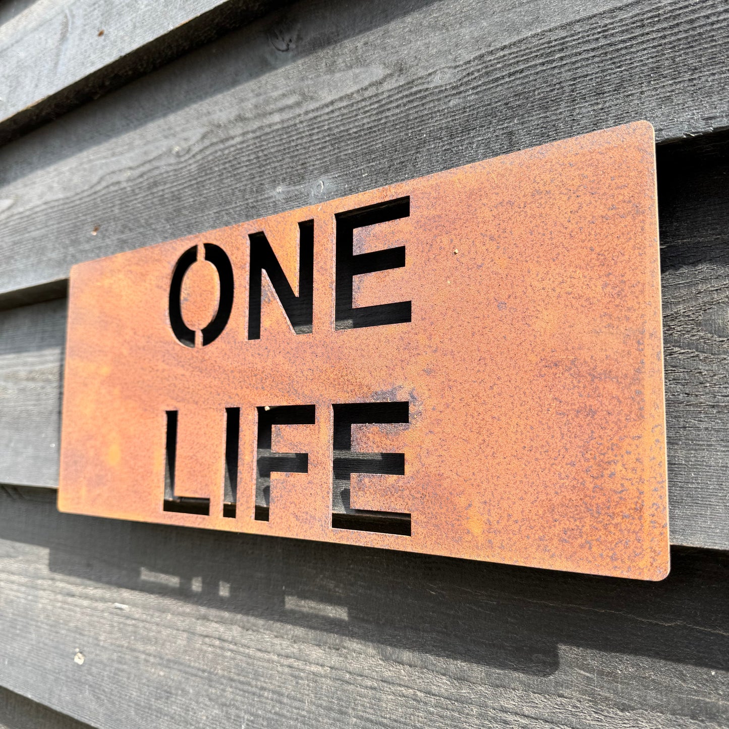 Rustic Metal ONE LIFE Sign