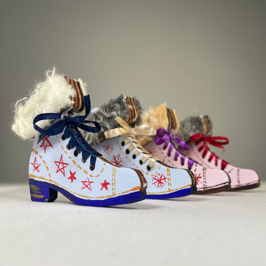 Ice Skates Bauble - Handmade Ornament by Curious Rabbit ®