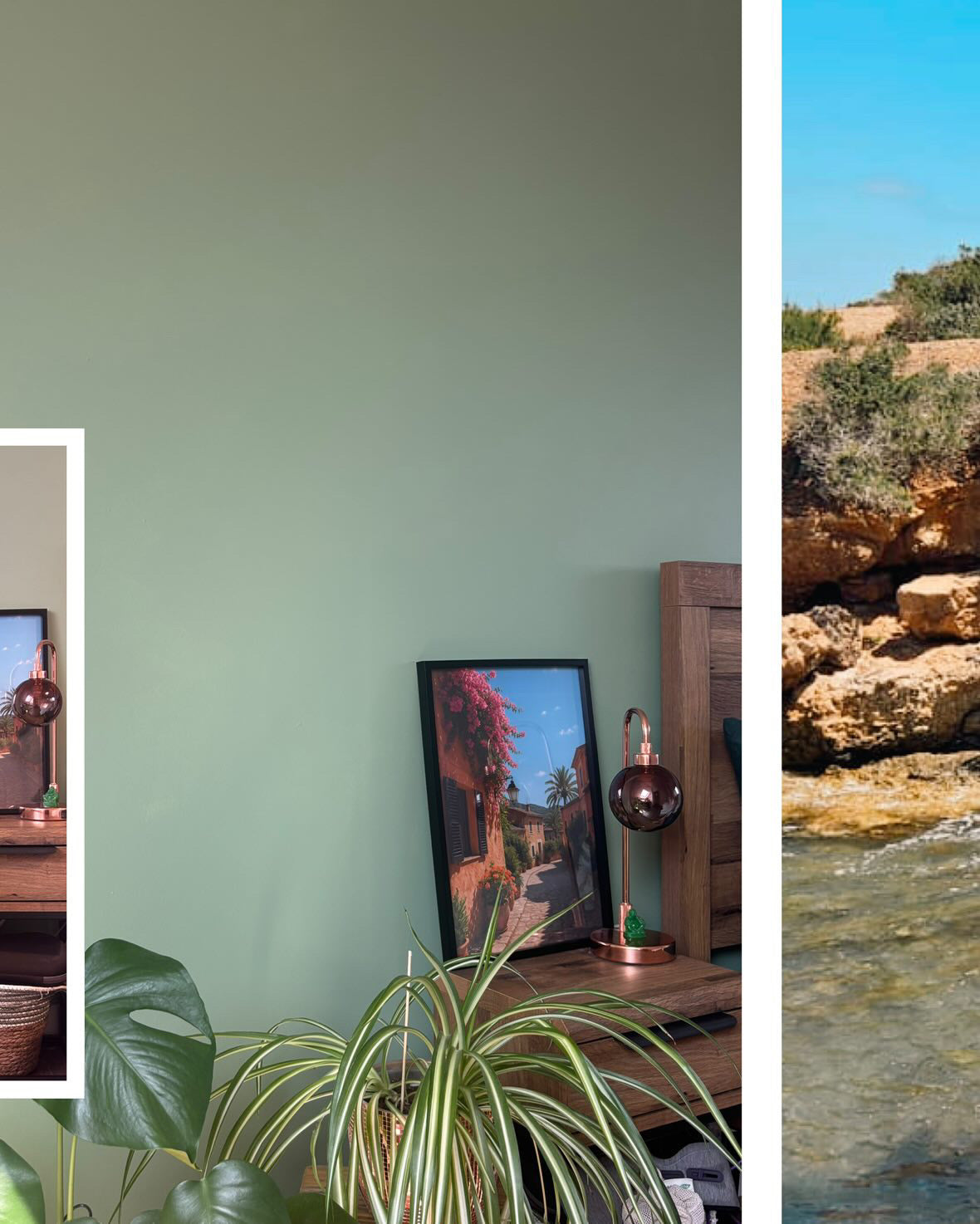 Mediterranean Street Wall Art – Rustic Floral Alleyway Photography Print