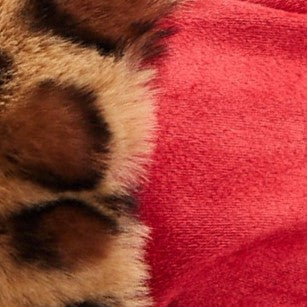 Louche Cadhla Faux Suede And Fur Cuffed Touch Screen Gloves - Red