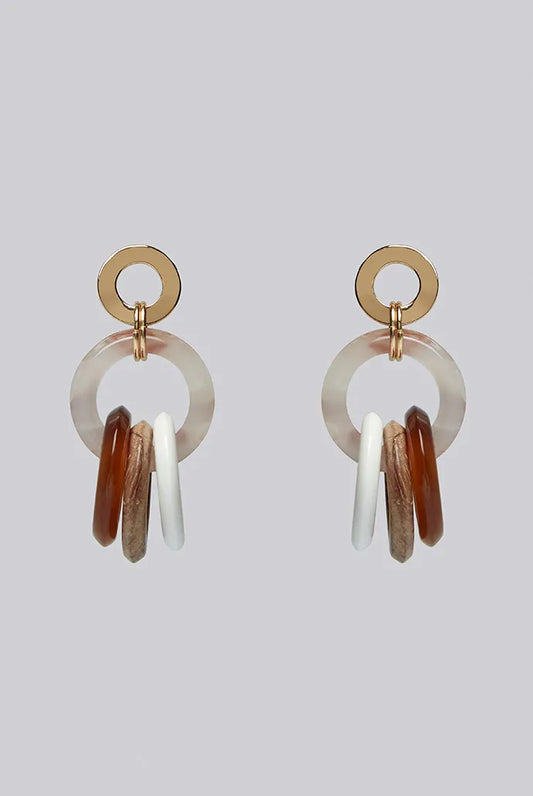 Candy Tortoiseshell Multi Hoop Drop Earrings