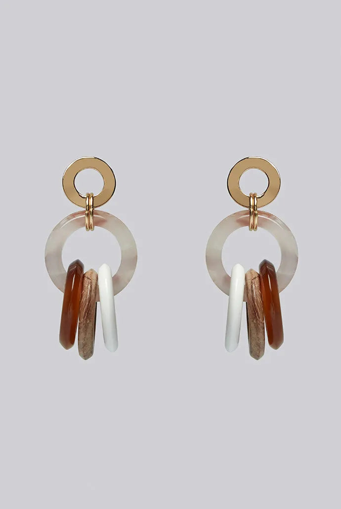 Candy Tortoiseshell Multi Hoop Drop Earrings
