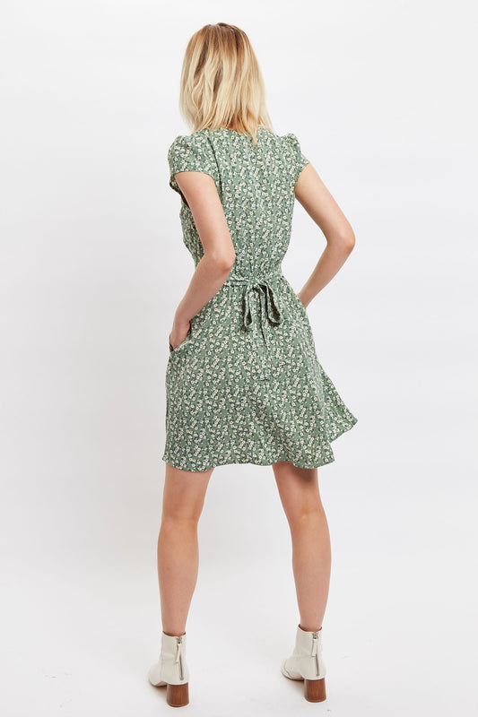 Louche Cathleen Double Daisy Print Mini Tea Dress