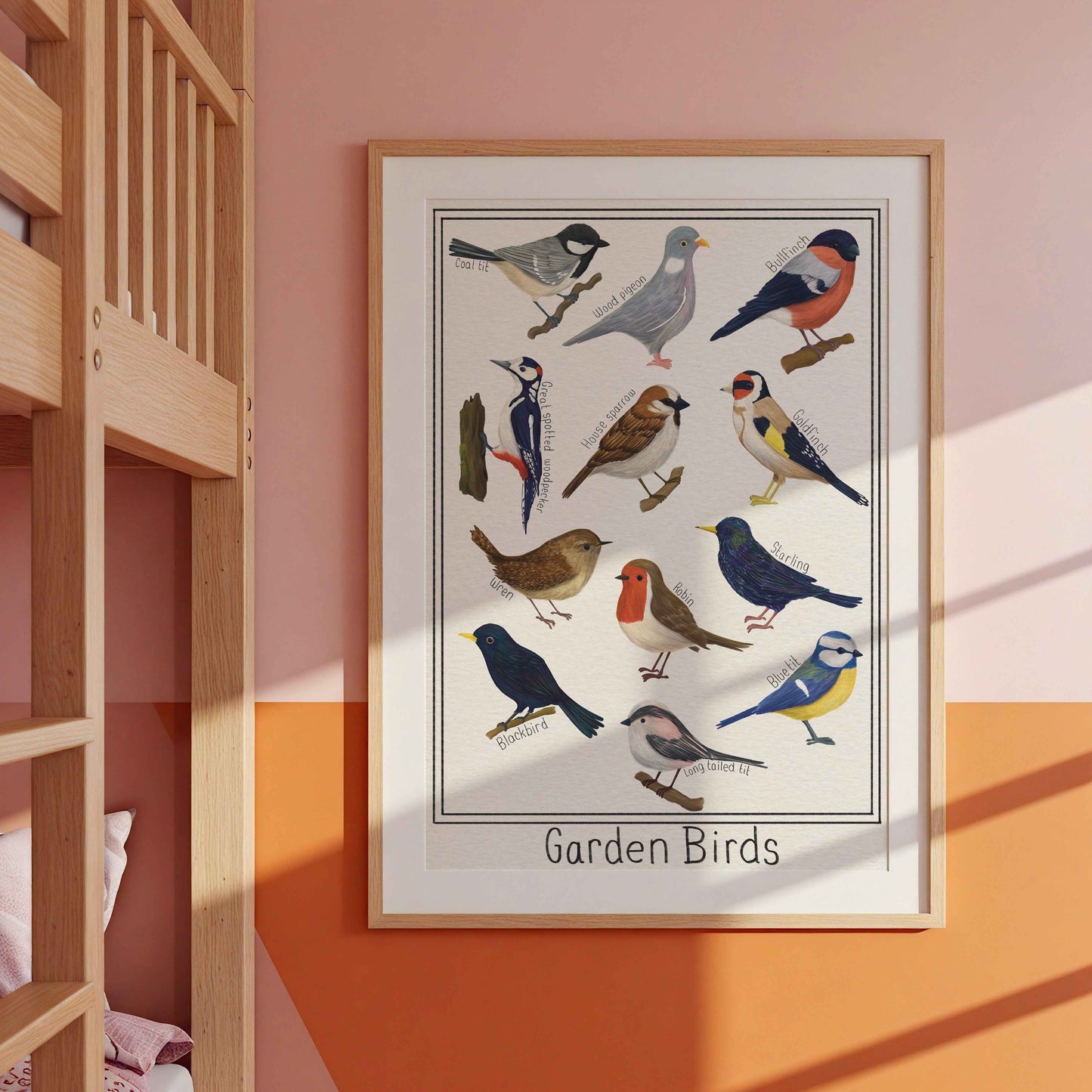 Garden British Birds Art Print-: Multiple Sizes available