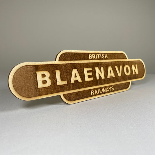 Railway Train Station Sign - Handmade Ornament by Curious Rabbit ®