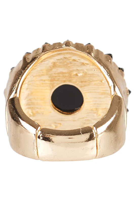 Chloe Black Stone Studded Signet Ring