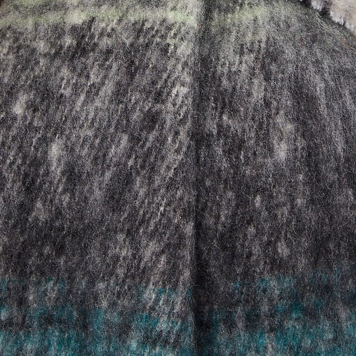 Louche Ciara Cosy Fluffy Striped Tassel Scarf - Navy