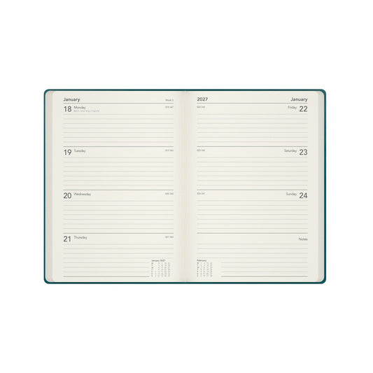 2026-2027 Mid Year Planner - 13 Month A5 Week-to-View Diary - Hard Cover - Collins Debden Legacy Range