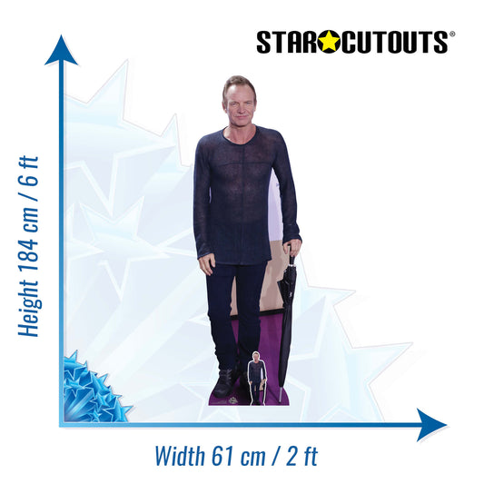 CS1031 Sting Height 170cm Lifesize Cardboard Cut Out With Mini