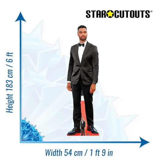 CS1041 Rege Jean Page Height 183cm Lifesize Cardboard Cut Out With Mini