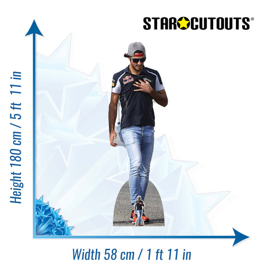CS1045 Carlos Sainz Height 180cm Lifesize Cardboard Cut Out With Mini