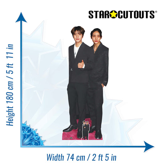 CS1127 Seungmin and Hyunjin Height 180cm Cardboard Cutout with Mini