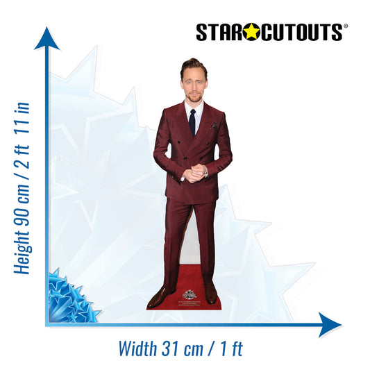 CS1176 Tom Hiddleston Red Suit Star Mini Height 90cm Cardboard Cutout