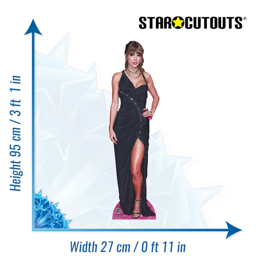 CS1216 Taylor Black Dress Star Mini Height 95cm Cardboard Cutout