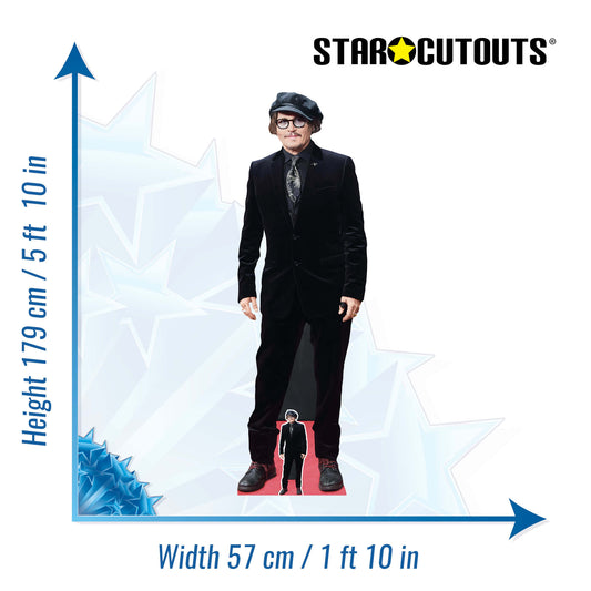 CS1218 Johnny Depp Black Suit Height 179cm Lifesize Cardboard Cut Out With Mini