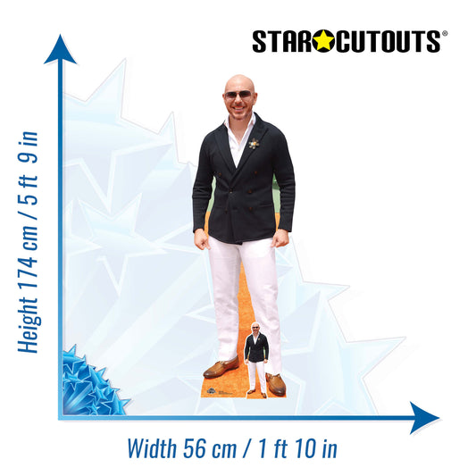 CS933 Pitbull (Rapper) Height 174cm Lifesize Cardboard Cutout With Mini