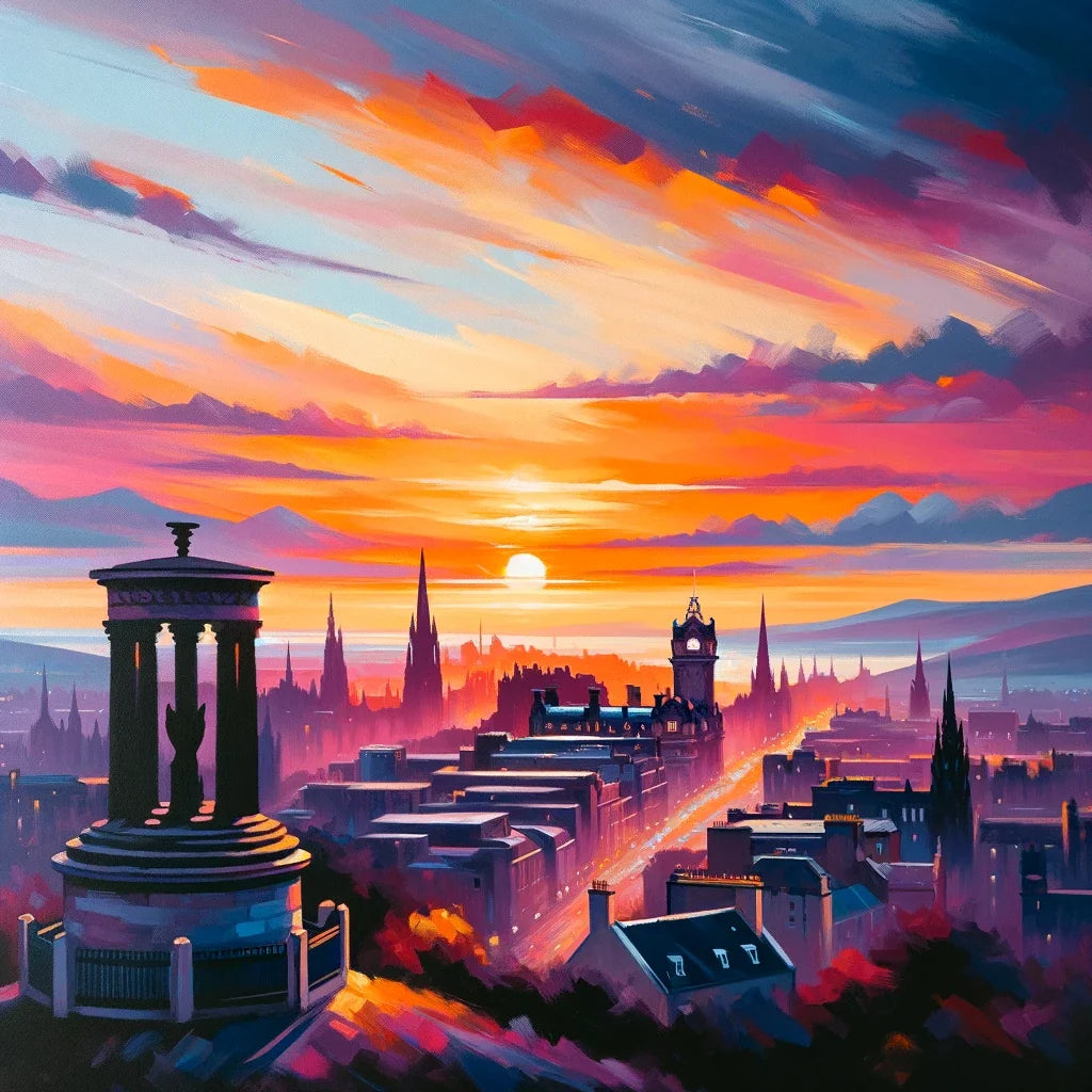 Edinburgh Calton Hill Sunset Canvas