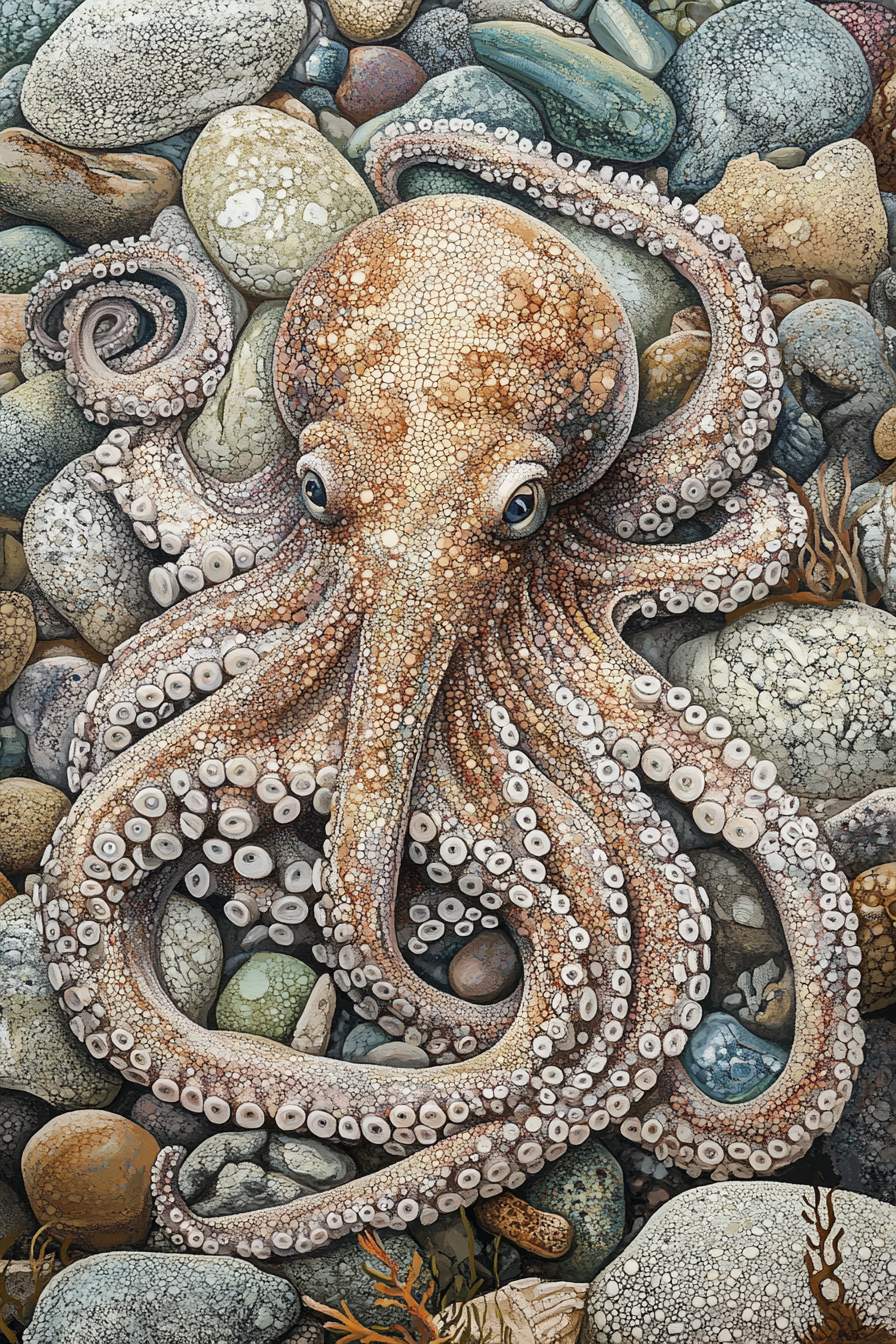 Camouflaged Octopus Canvas
