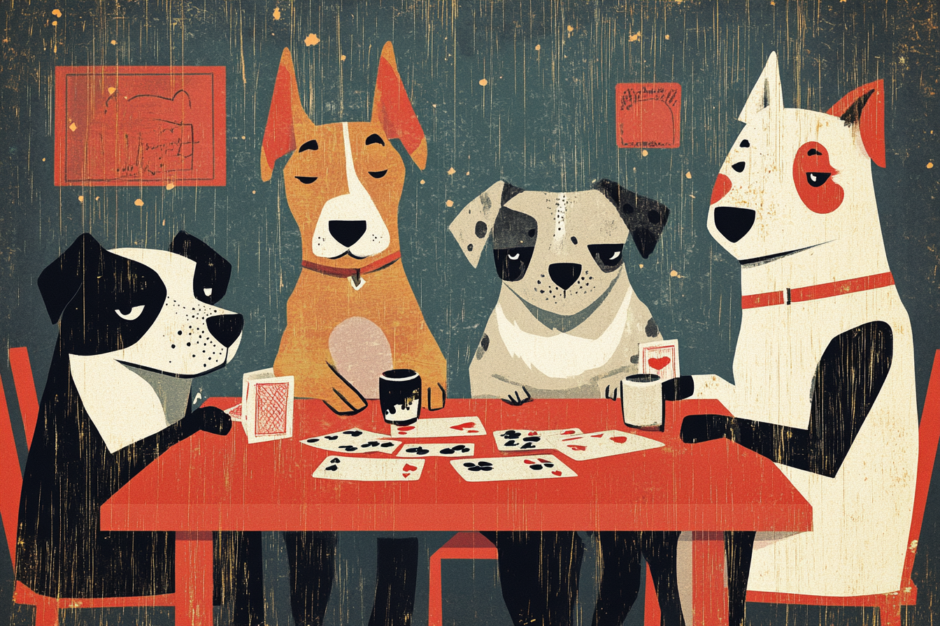 Canine Card Players Blanket