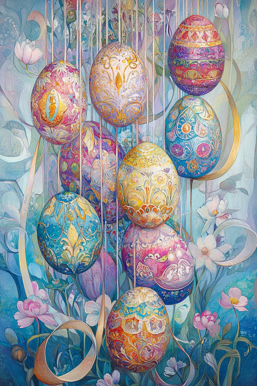 Cascading Easter Egg Canvas
