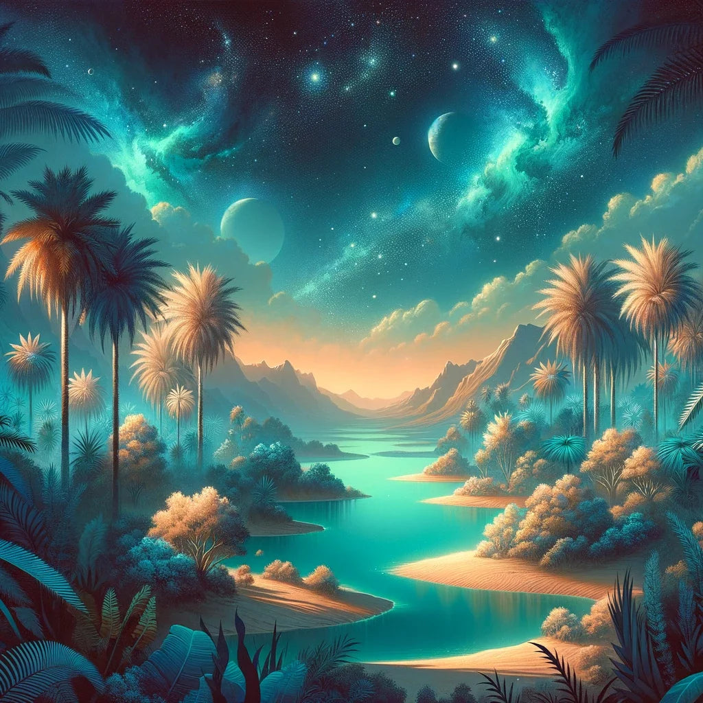 Celestial Oasis Cotton Cushion