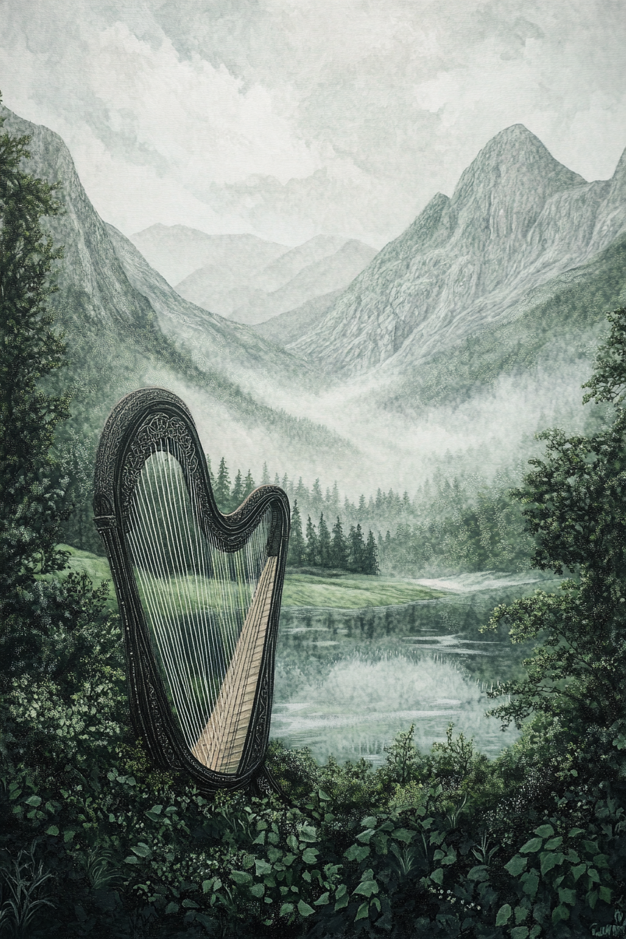 Celtic Harp Canvas