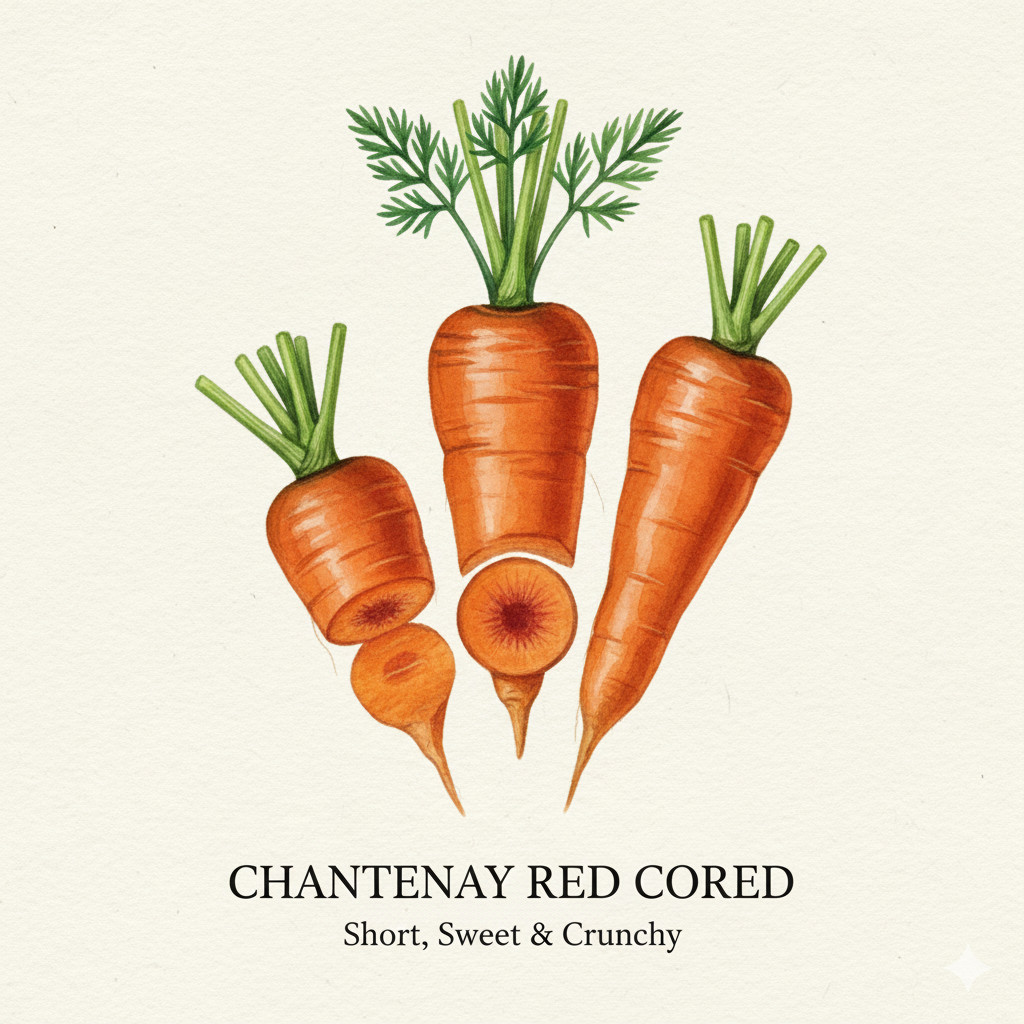 Carrot Seeds - Chantenay Red Cored 2 - Ideal for Heavy Soils & Pots (2000 Seeds)